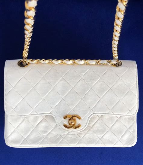 vintage chanel white purse